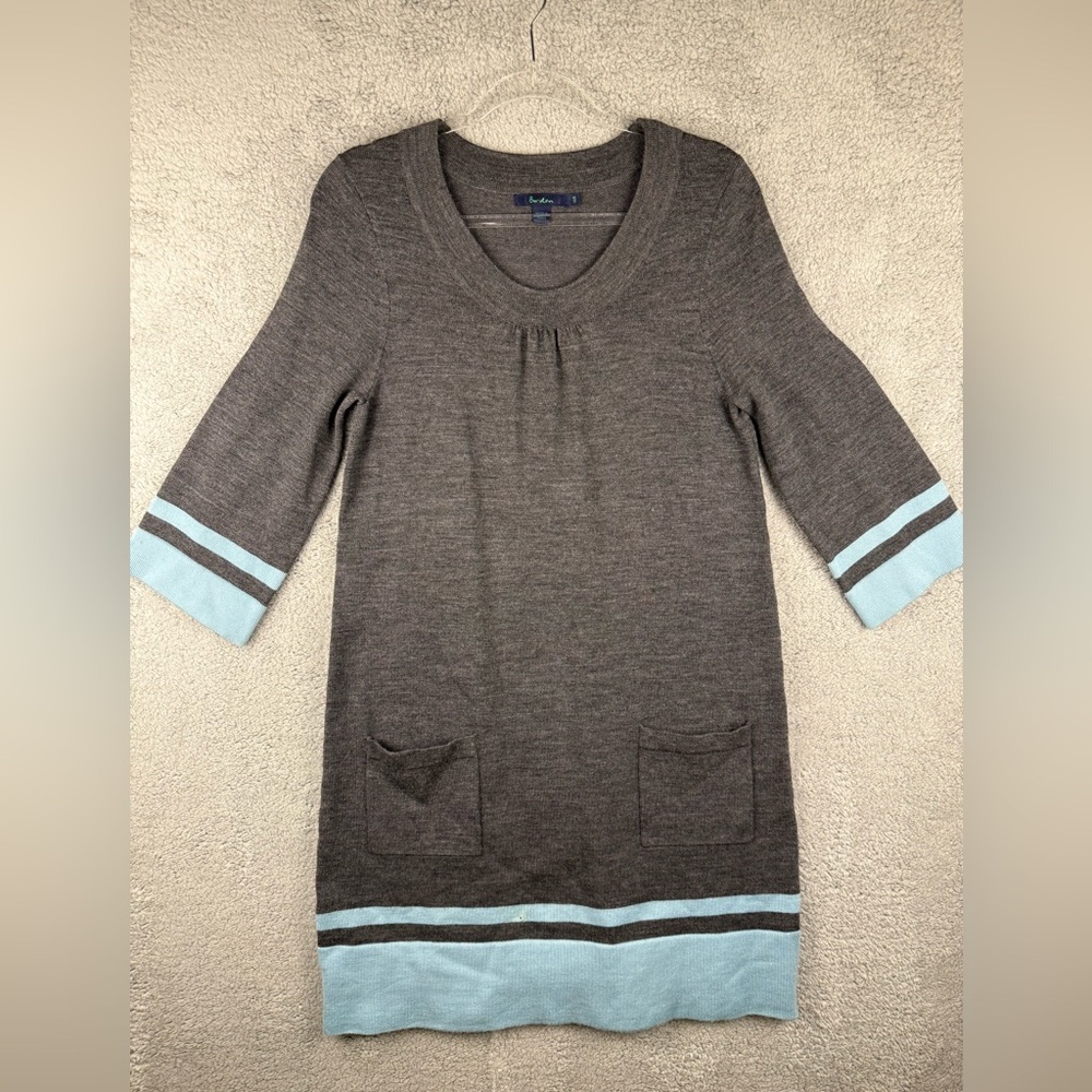 Boden wool dress grey preowned condition size 14R